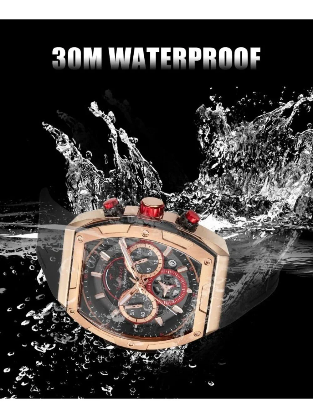 Men's Bronze Original Analog Quartz Waterproof Sport Fashion Unique Casual Watch